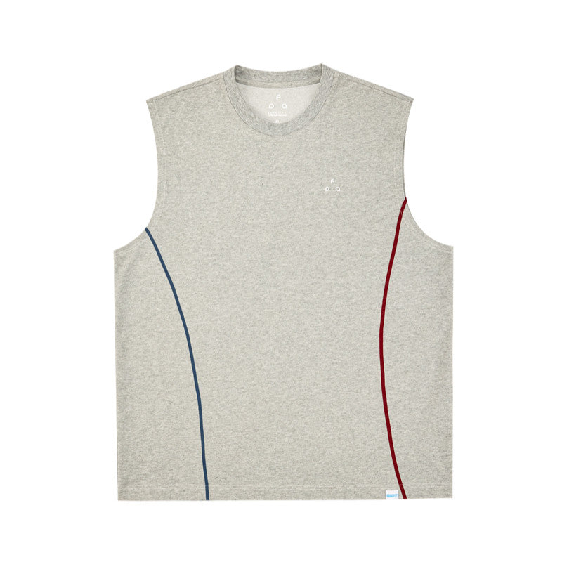 FPA Coolmax Color-Block Fitness Casual Vest Summer Basic Logo Outdoor Running Sleeveless T-Shirt for Men
