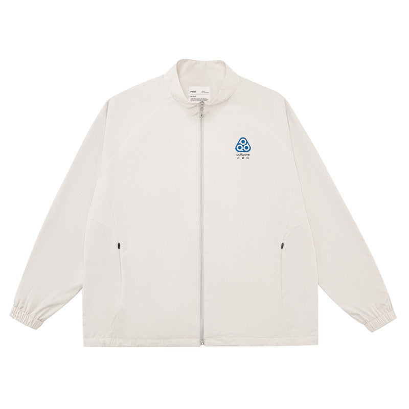 FPA Brand Triangle Logo Zip-Up Sports Jacket for Men – Spring/Fall Stand Collar Printed Lightweight Outdoor Coat