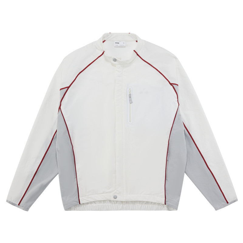 FPA Sports Contrast Stitching Jacket – Premium Casual Spring/Fall Lightweight Couple Black Jacket for Men