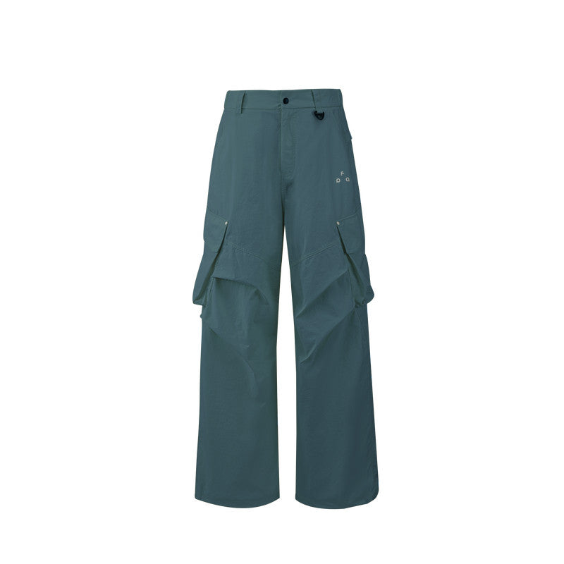 FPA Outdoor Water-Repellent Cargo Pants with Hidden Pockets and 3D Slanted Pockets, Loose Straight-Leg Casual Pants, Chinese Streetwear Style