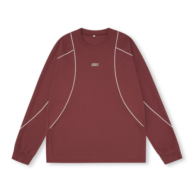 FPA Athletic Pima Cotton Cool-Touch Hassu Long-Sleeve T-Shirt for Spring and Autumn, Chinese Streetwear, Loose-Fitting, Casual, Versatile, Crew Neck, Couple Tee