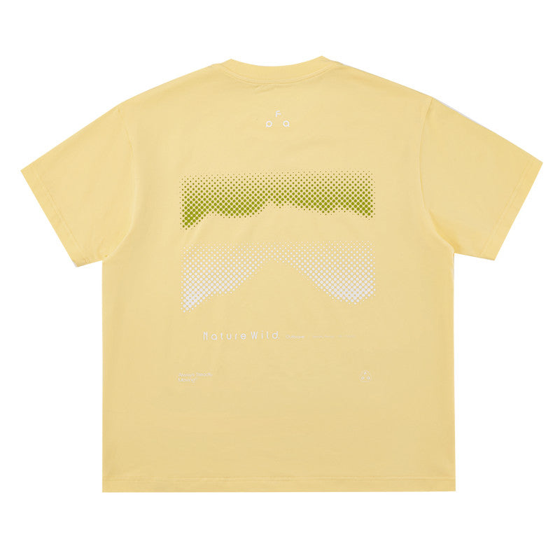 FPA COOLMAX Mountain Wave Gradient Short Sleeve T-Shirt - Summer Cool & Quick-Dry Breathable Crew Neck Unisex Tee