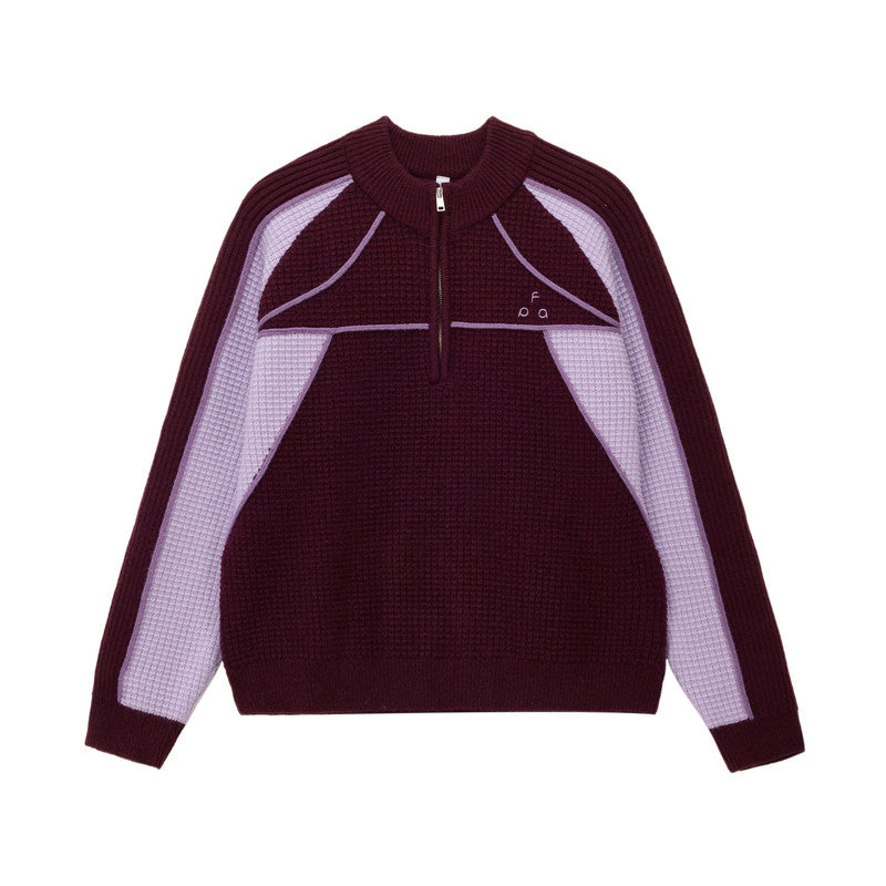FPA Half-Zip Sports Outdoor Color-Block Knit Sweater – Retro Unisex Pullover for Spring/Autumn