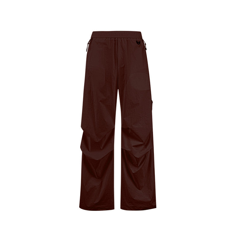 FPA Lightweight Windproof Water-Resistant Zip Pants for Outdoor Autumn Sports Loose Paratrooper Pants