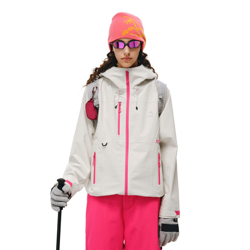 FPA Color-Block Multi-Pocket 3L Hardshell Jacket with Seam-Sealed Construction for Outdoor Sports, Hiking, and Mountaineering