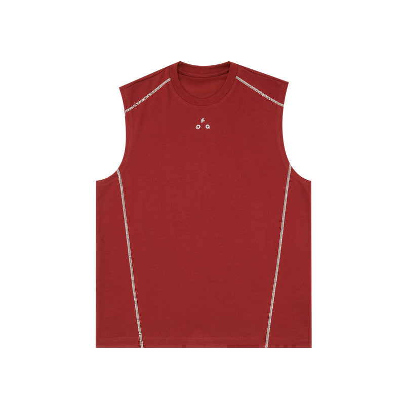FPA Ice-Feel Quick-Dry 7A Antibacterial Anti-Mite Vest - National Trend Summer Loose Round Neck Basic Sleeveless T-Shirt