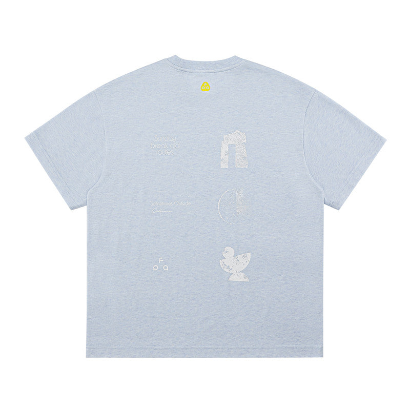 FPA Natural Elements Text Typography Short Sleeve T-Shirt – Summer Outdoor Sports Cool & Quick-Dry Couple Printed White Tee