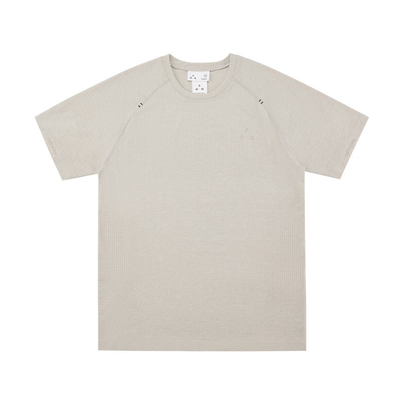 FPA Men's Knit Short Sleeve T-Shirt for Sports and Outdoor Activities, Breathable, Moisture-Wicking, Quick-Dry, Logo Design