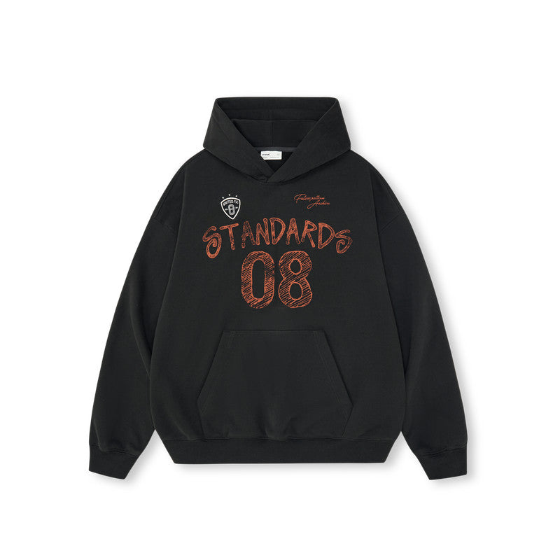 FPA Graffiti Digital Print Badge Hoodie - Unisex Heavyweight Pullover for Spring and Autumn