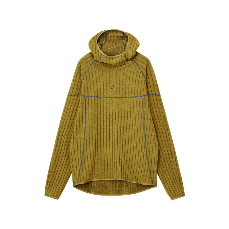 FPA Textured Contrast Long Sleeve Hooded T-Shirt 2026 New Spring/Fall Unisex Streetwear Stripe Design