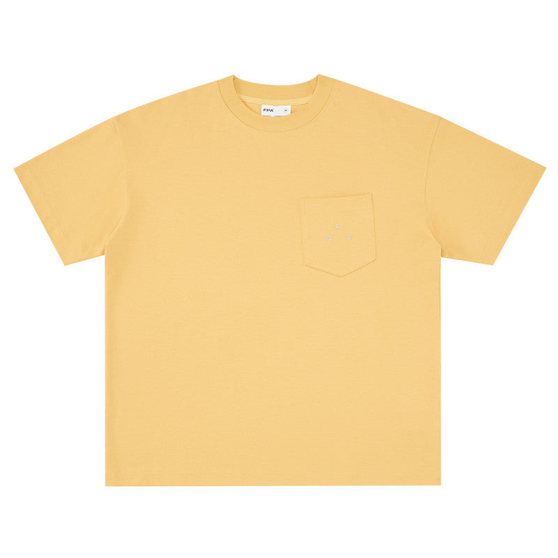 FPA Cool-Touch Quick-Dry Pocket Embroidered Logo Short Sleeve T-Shirt - Chinese Streetwear Loose Round Neck Half Sleeve Tee for Men