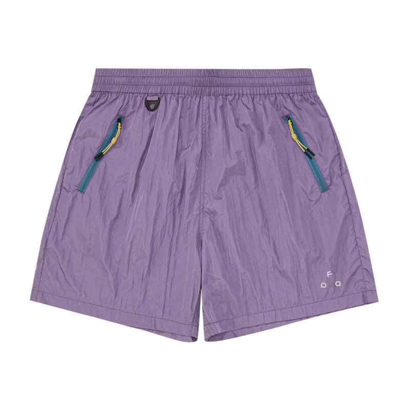 FPA Outdoor Color-Block Zip Print Shorts – Summer Sports Packable Lightweight Loose Straight-Leg Fitness Casual Shorts
