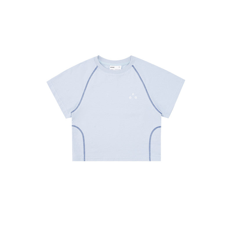 FPA Sports Hasu Line 7A Antibacterial Logo Short Sleeve Summer T-Shirt for Women, Trendy Cropped Slim Fit Crew Neck