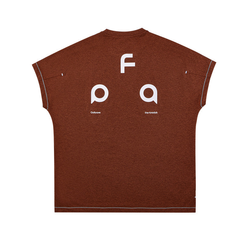 FPA Sun-Protective Antibacterial Stretch Contrast Stitch Sleeveless Short-Sleeve Summer Sports Design Couple T-Shirt