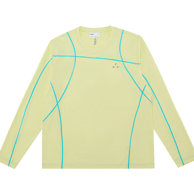 FPA Cool-Touch Quick-Dry 7A Antibacterial Dopamine Long-Sleeve Tee for Outdoor Sports, Minimalist Design, Round Neck, Spring Men's T-Shirt