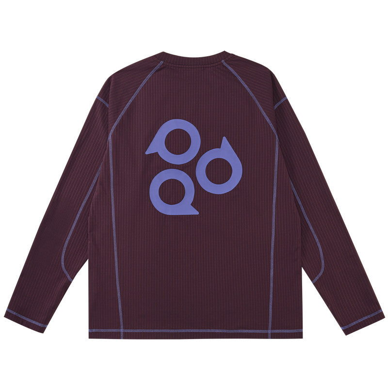 FPA Moisture-Wicking Color-Block Stitch Long-Sleeve T-Shirt, Chinese Trend High-End Design Crew Neck Couple Spring/Autumn T-Shirt
