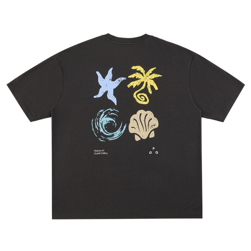 FPA Summer Vacation Element Color-Block COOLMAX Short Sleeve Couple Round Neck Breathable Outdoor Sports T-Shirt