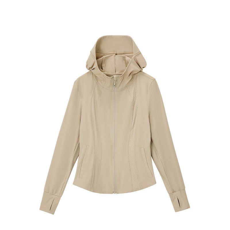 FPA Women's Breathable Mesh Paneled Athletic Jacket – Lightweight Hooded Outdoor Fitness Casual Long Sleeve