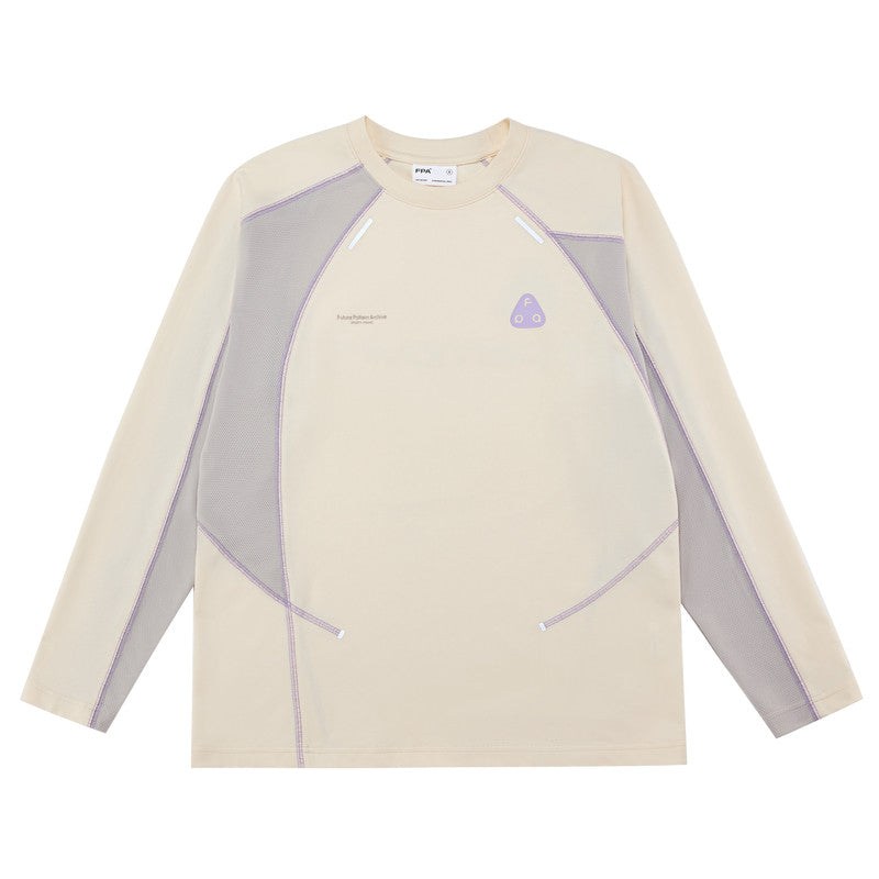FPA Quick-Dry 7A Antibacterial Anti-Mite Cool-Touch Long-Sleeve Outdoor Sports Color-Block Round Neck Casual Couple T-Shirt