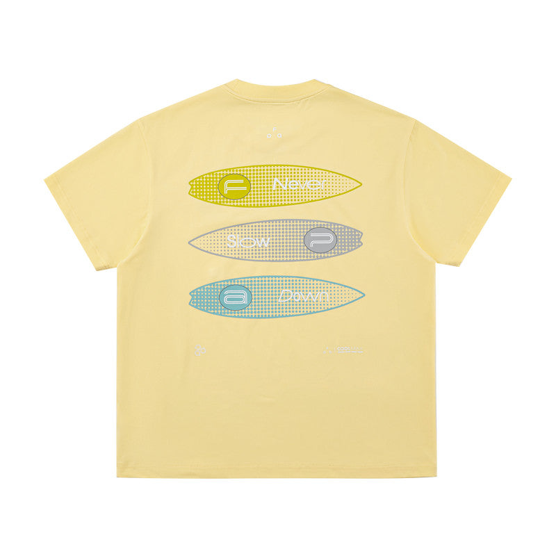 FPA COOLMAX Surfboard Polka Dot Pattern Sports Short Sleeve T-Shirt, Cool & Quick-Dry Breathable Summer Unisex Tee