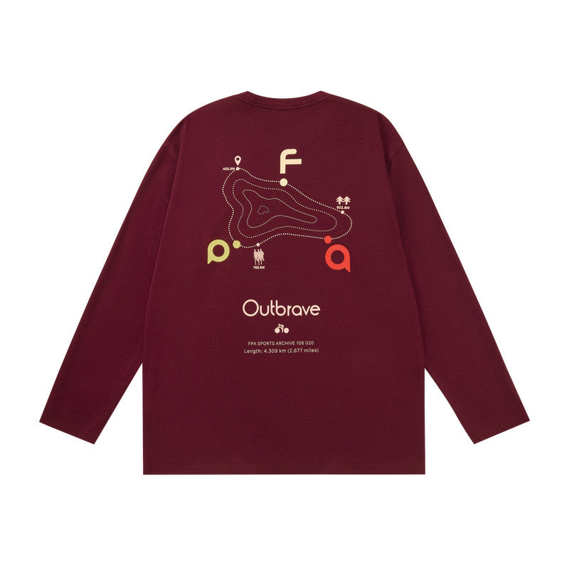FPA Warm Fleece Long-Sleeve Casual Sports Top - Chinese Streetwear Trendy Loose Autumn Crew Neck Heavyweight Couple T-Shirt for Men