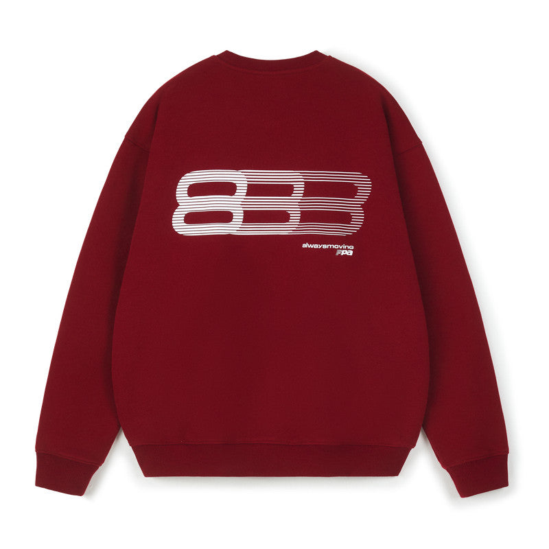 FPA Gradient Track Graphic Crew Neck Sweatshirt - Chinese Streetwear, Loose Fit, Unisex Pullover Long Sleeve Top for Spring/Autumn