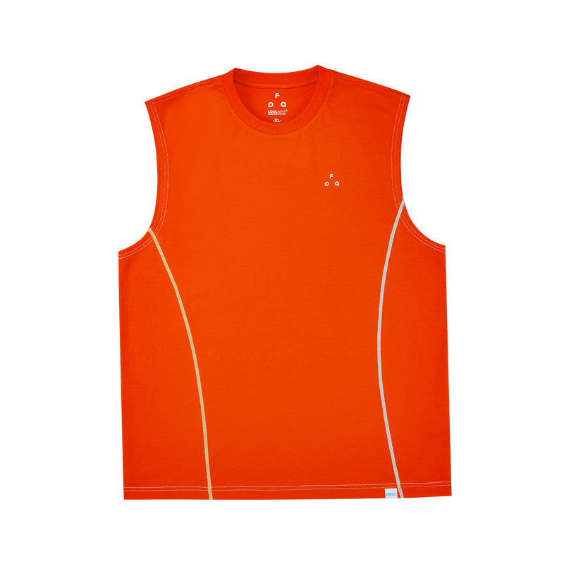 FPA Coolmax Color-Block Fitness Casual Vest Summer Basic Logo Outdoor Running Sleeveless T-Shirt for Men