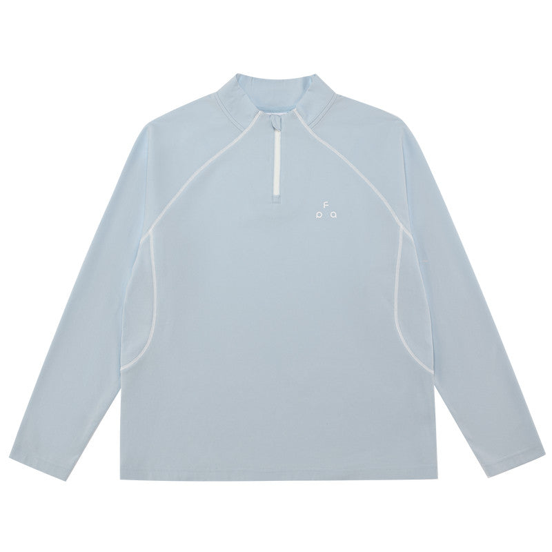 FPA5A Antimicrobial Quick-Dry Half-Zip Long-Sleeve Sports T-Shirt for Men and Women, Spring Outdoor Casual Pullover