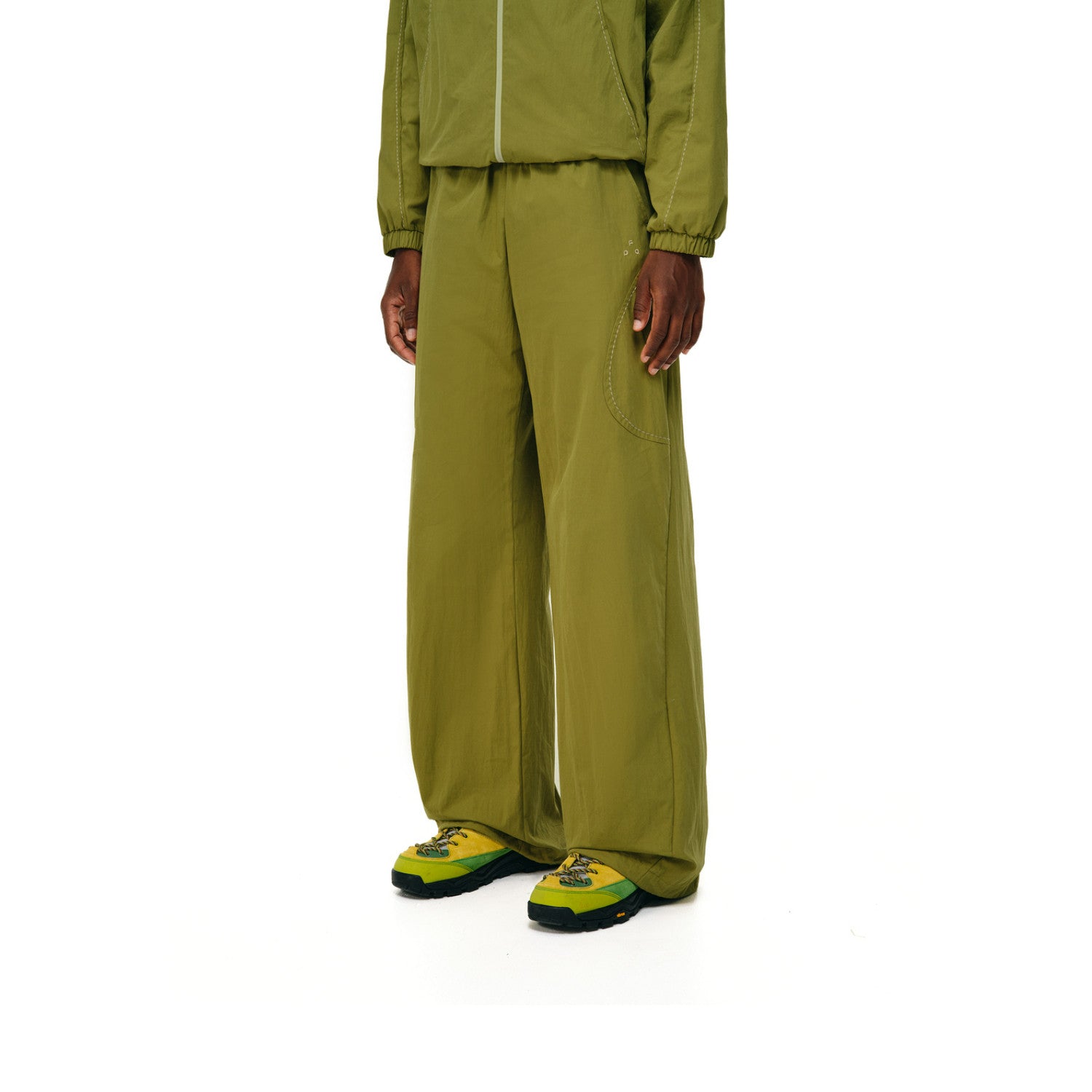 FPA Rice Grain Stitch Contrast Cotton-Nylon Curved-Line Trousers 2026 New Fall Loose Wide-Leg Casual Pants