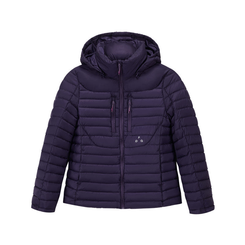 FPA Women's Removable Hooded Quilted Slim Fit Short Down Jacket, Lightweight Warm Winter Coat