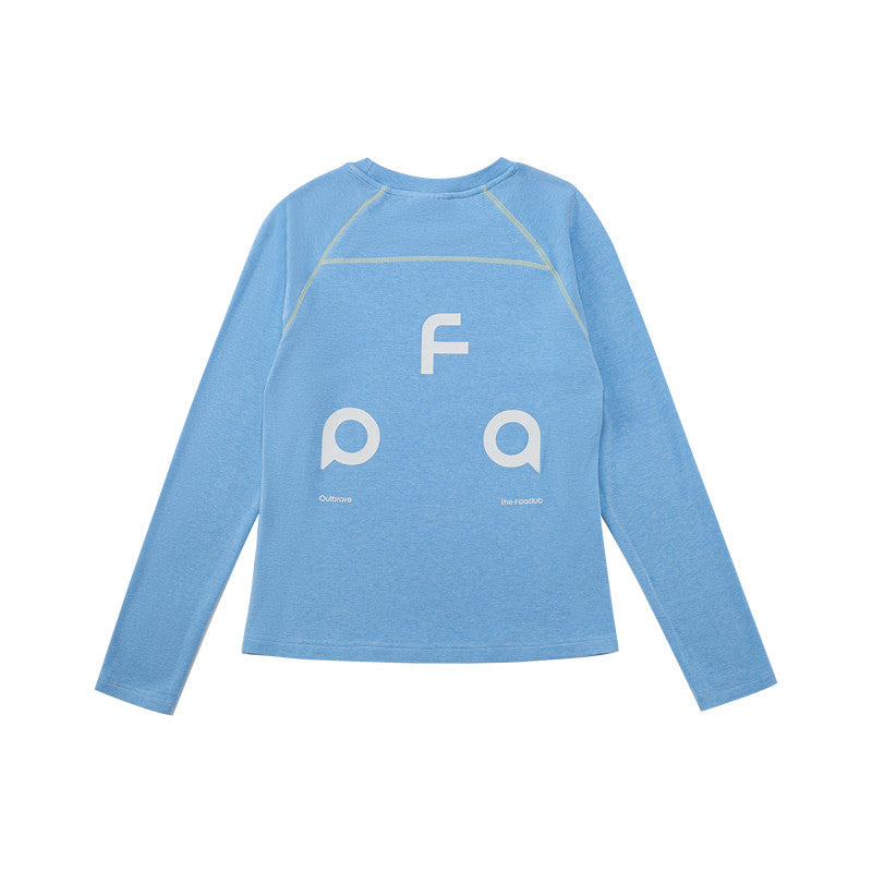 FPA Hasso Structure Logo Long Sleeve T-Shirt - Chinese Streetwear Trendy Fall Round Neck Slim Fit Casual Outdoor Sports Tee for Women