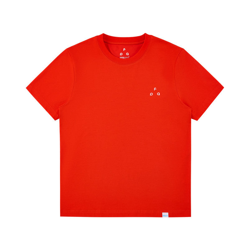 FPA Small Triangle Logo COOLMAX Short Sleeve Summer Casual Premium Basic Logo Couple Round Neck T-Shirt