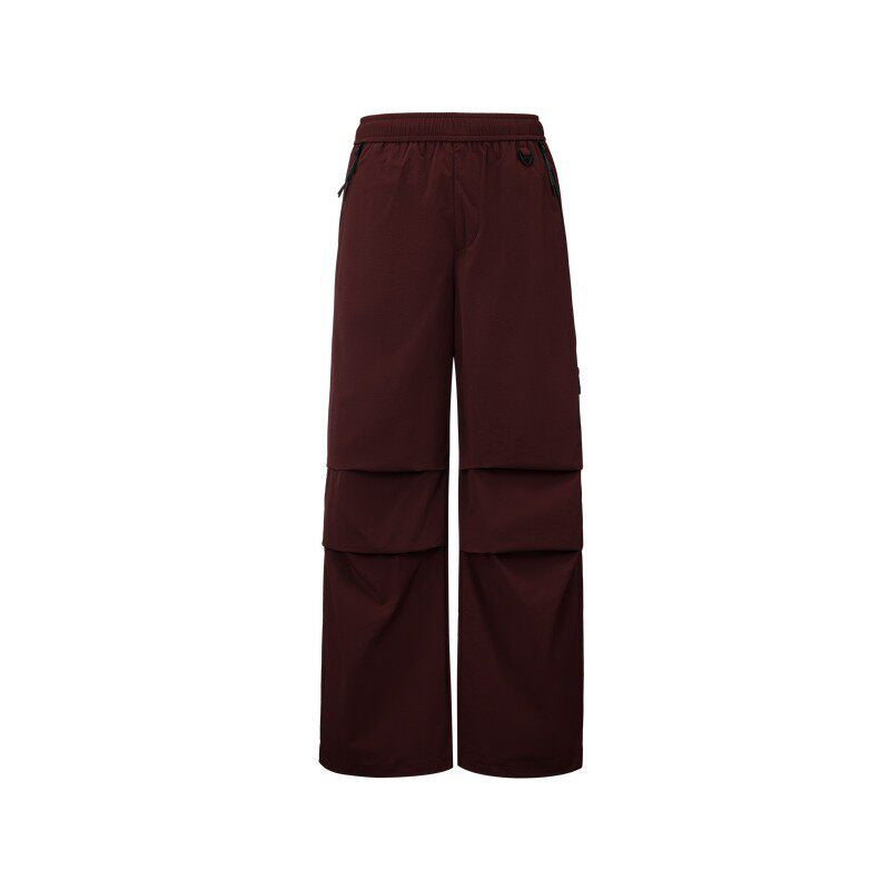 FPA Lightweight Windproof Water-Resistant Zip Pants for Outdoor Autumn Sports Loose Paratrooper Pants