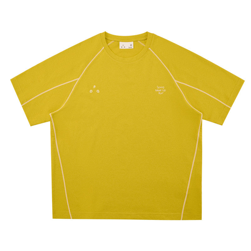 FPA Moisture-Wicking 7A Antibacterial Sports T-Shirt Summer Outdoor Contrast Color Premium Round Neck Casual Couple Short Sleeve for Men