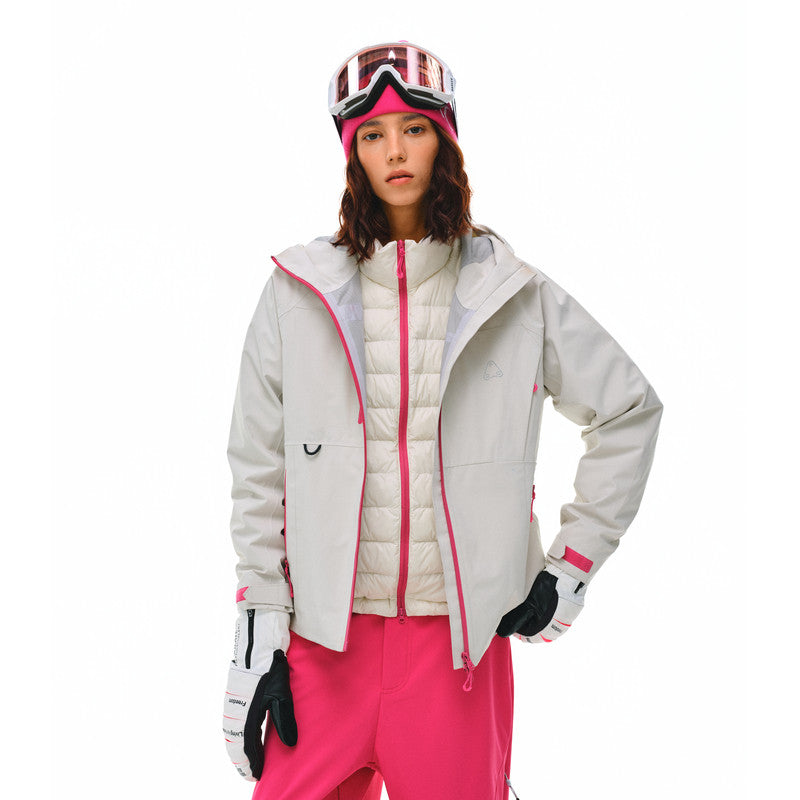 FPA Three-in-One Down-Lined Color-Block Hardshell Jacket for Men and Women, Autumn/Winter Outdoor Sports Warm Windbreaker
