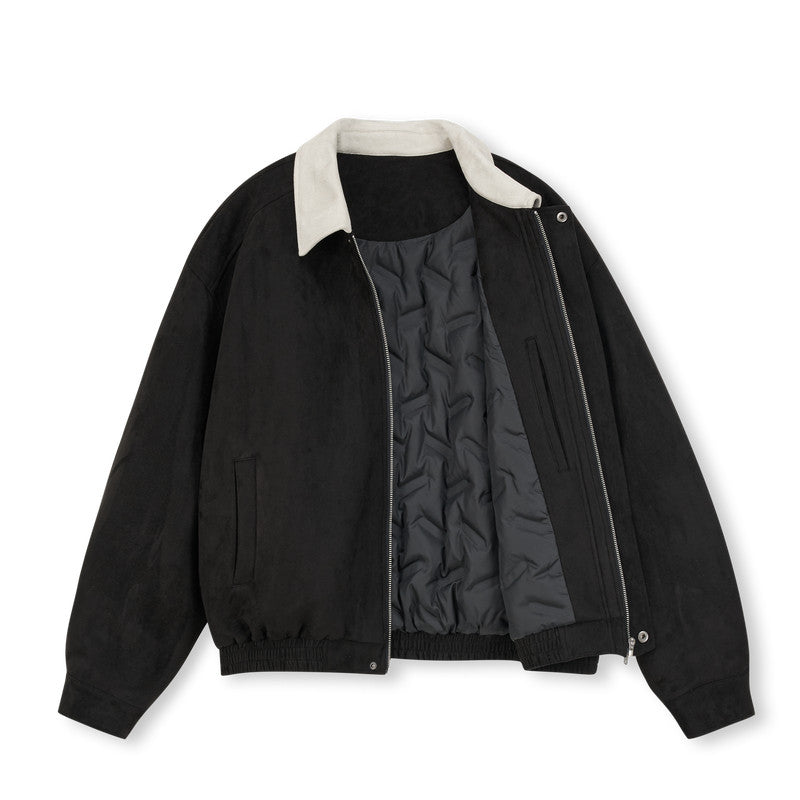 FPA Suede Lapel Jacket - Chinese Streetwear Trend, Loose-Fit American Style Short Couple Jacket for Spring/Autumn