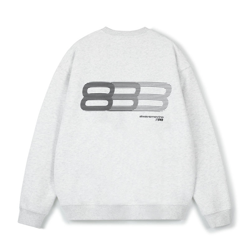 FPA Gradient Track Graphic Crew Neck Sweatshirt - Chinese Streetwear, Loose Fit, Unisex Pullover Long Sleeve Top for Spring/Autumn