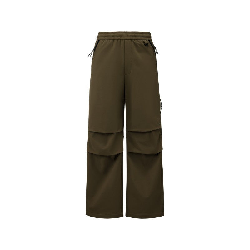FPA Lightweight Windproof Water-Resistant Zip Pants for Outdoor Autumn Sports Loose Paratrooper Pants