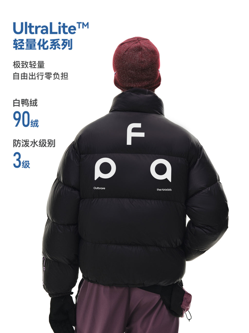 FPA Letter Brand Triangle Graphic Logo Down Jacket - Winter Basic Printed Couple Warm Down Coat