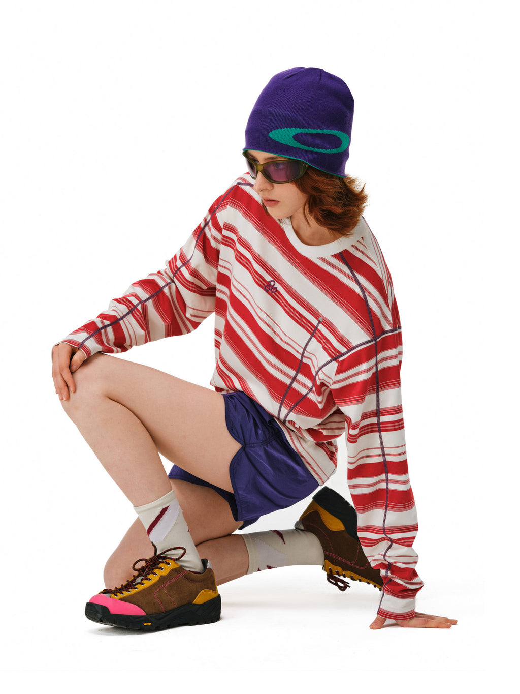 FPA Color-Block Striped Long-Sleeve Tee, Early Autumn 2026 New Arrival, Crew Neck Couple Style, Premium Heavyweight Casual T-Shirt
