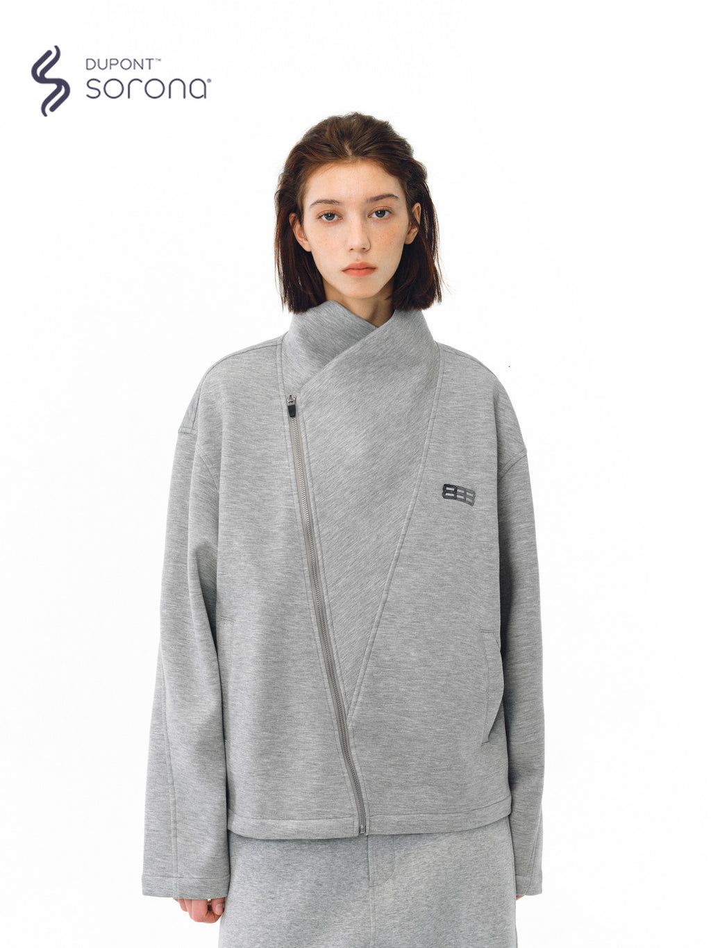 FPA Bias-Cut High-Collar Cropped Jacket - Chinese Streetwear Trendy Loose Spring Casual Unisex Coat