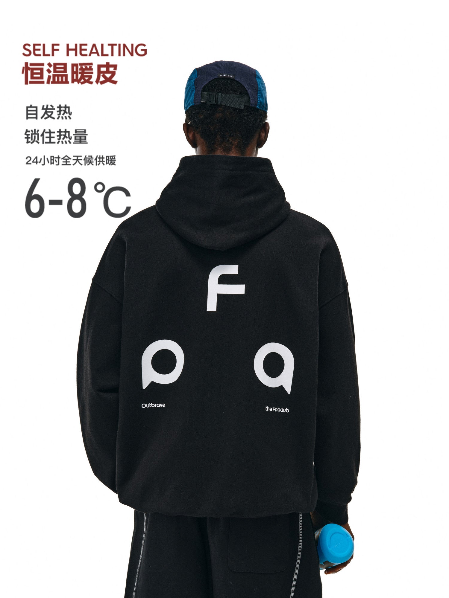 FPA Warm Fleece Hooded Sweatshirt - Chinese Streetwear Trend, Heavyweight, Spring/Fall, Unisex Couple Hoodie