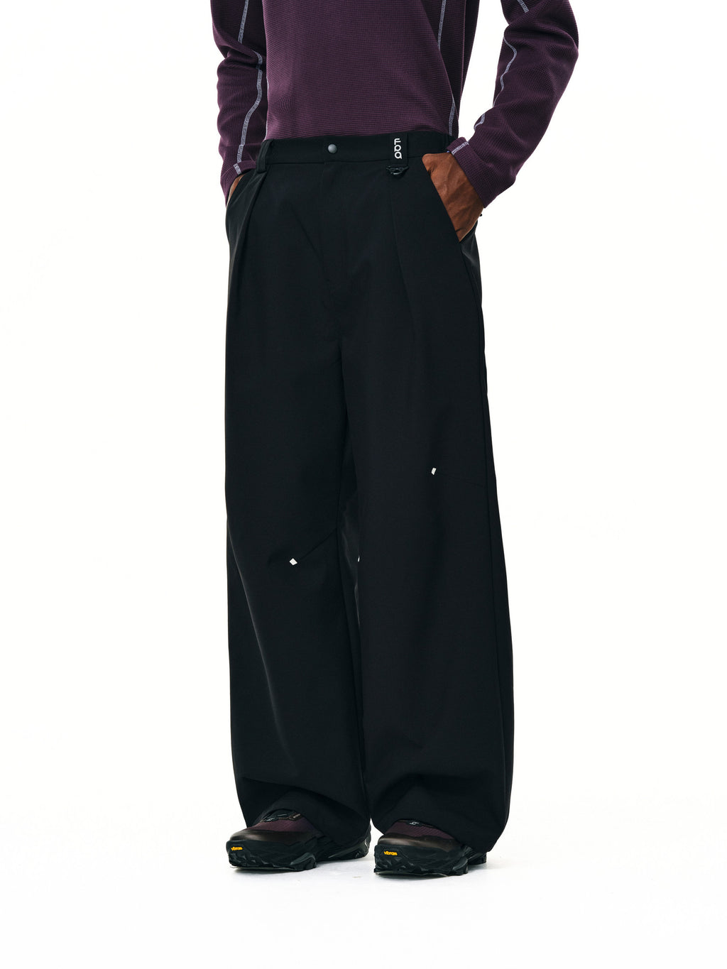 FPA Outdoor Pleated Soft Shell Straight-Leg Trousers – Chinese Streetwear Trend, Loose Casual Black Long Pants for Men