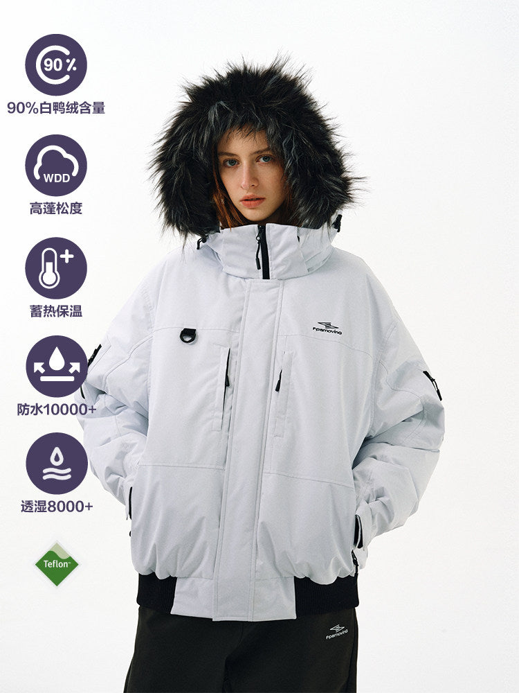 FPA Teflon Triple-Protection Extreme Cold Parka Down Jacket – Chinese Streetwear Trend, Loose Fit, Unisex, Fur Collar