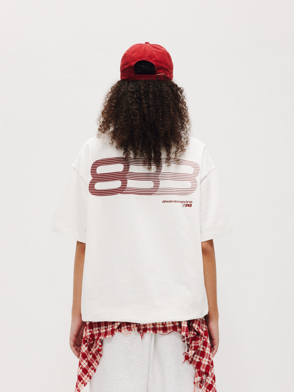 FPA Gradient Track Graphic Short Sleeve T-Shirt - Chinese Streetwear Trendy American Style Couple Summer Loose Crew Neck Tee for Men