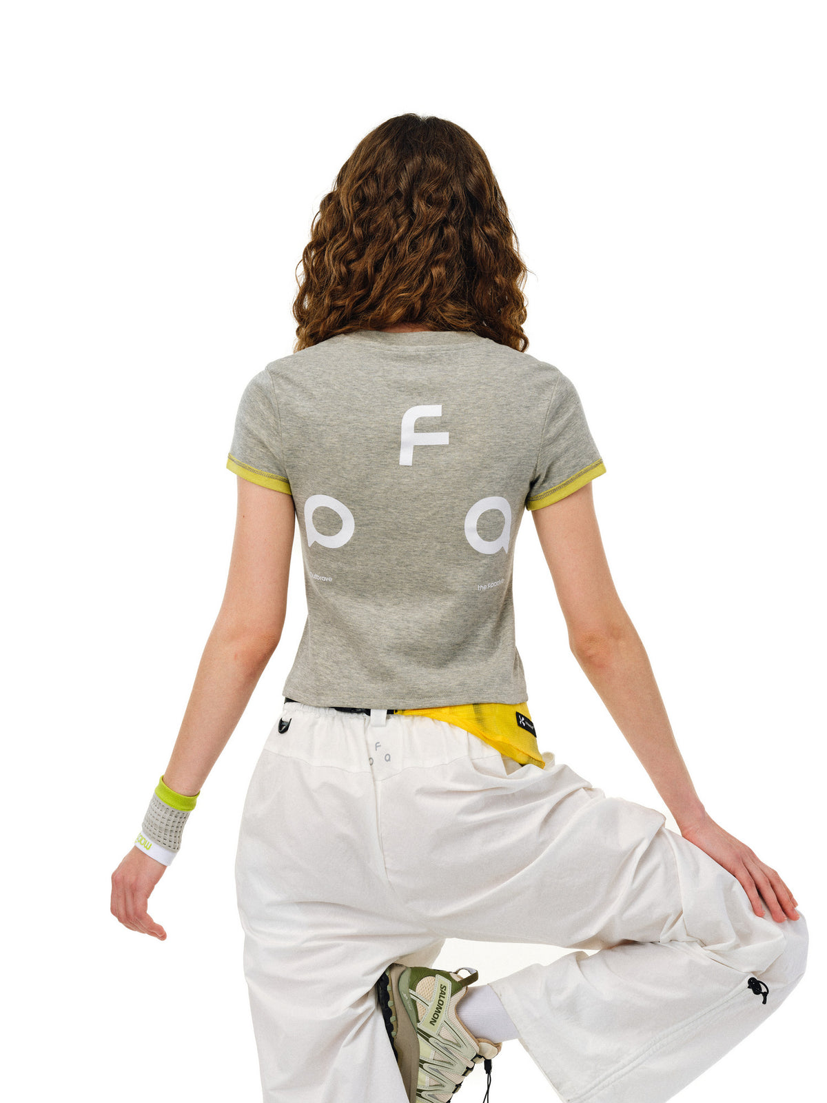 FPA Sports Outdoor Two-Tone Short Sleeve T-Shirt, Chinese Trend Summer Crew Neck Short Length Slim Fit Contrast Color Block Top for Women