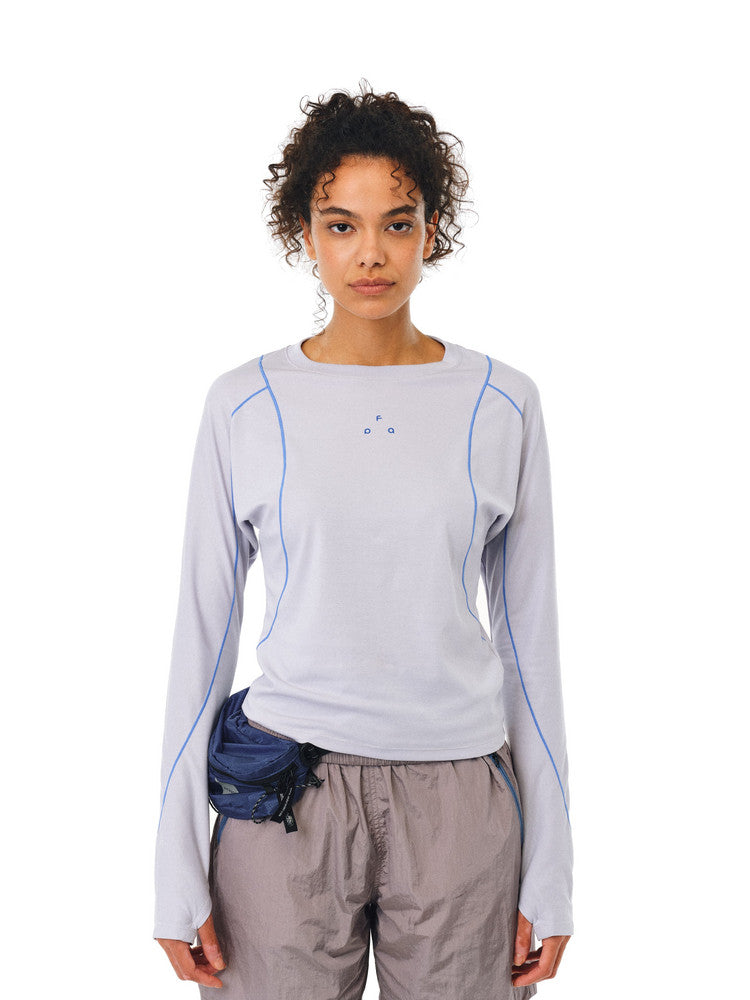 FPA Outdoor Structured Contrast Stitching Breathable Slim-Fit Long-Sleeve Top