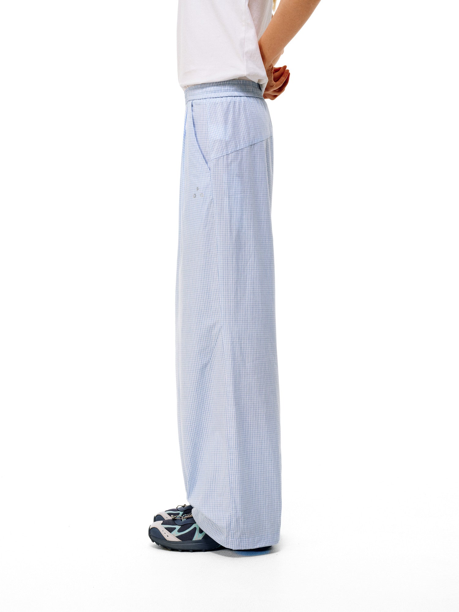 FPA High-Count Dense Casual Lightweight Plaid Trousers for Women Summer Wide-Leg Outdoor Sports Versatile Check Pants