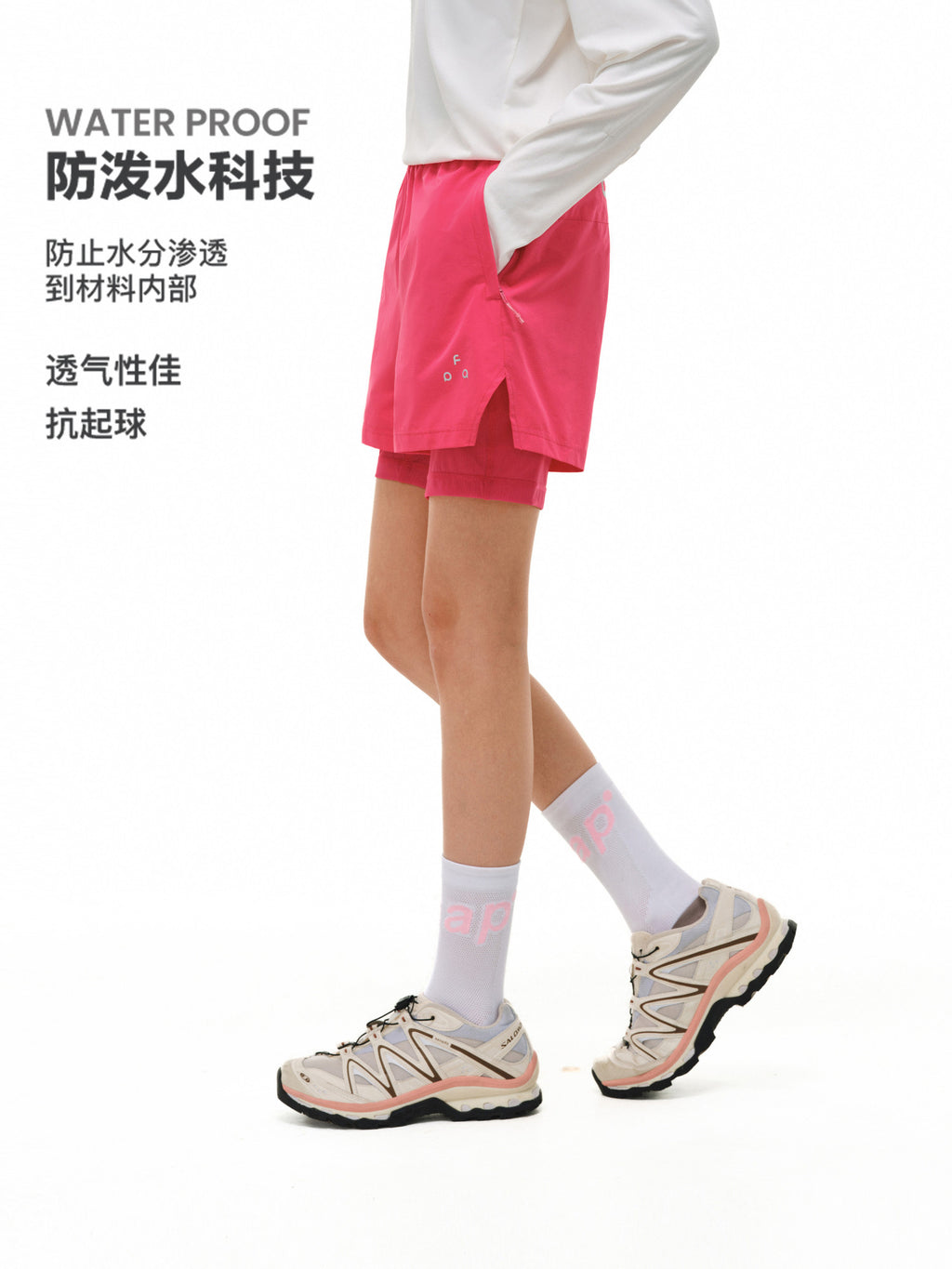 FPA Outdoor Waterproof Two-Layer Running Training Shorts Summer Casual Couple 3/4 Length