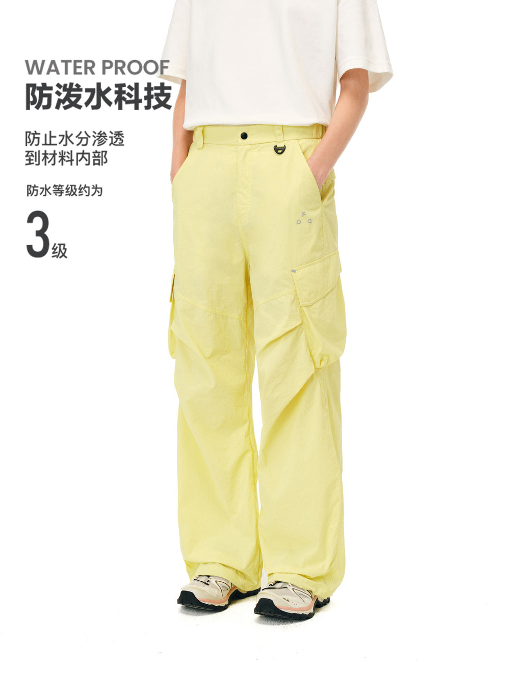 FPA Outdoor Water-Repellent Cargo Pants with Hidden Pockets and 3D Slanted Pockets, Chinese Streetwear Loose Fit Techwear Long Pants for Men